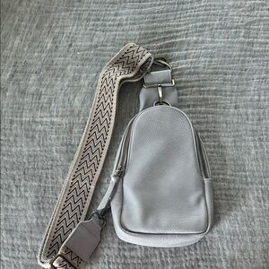 Anthropologie Liberty Gray Crossbody Sling Bag